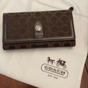 Brown Coach Signature collection wallet